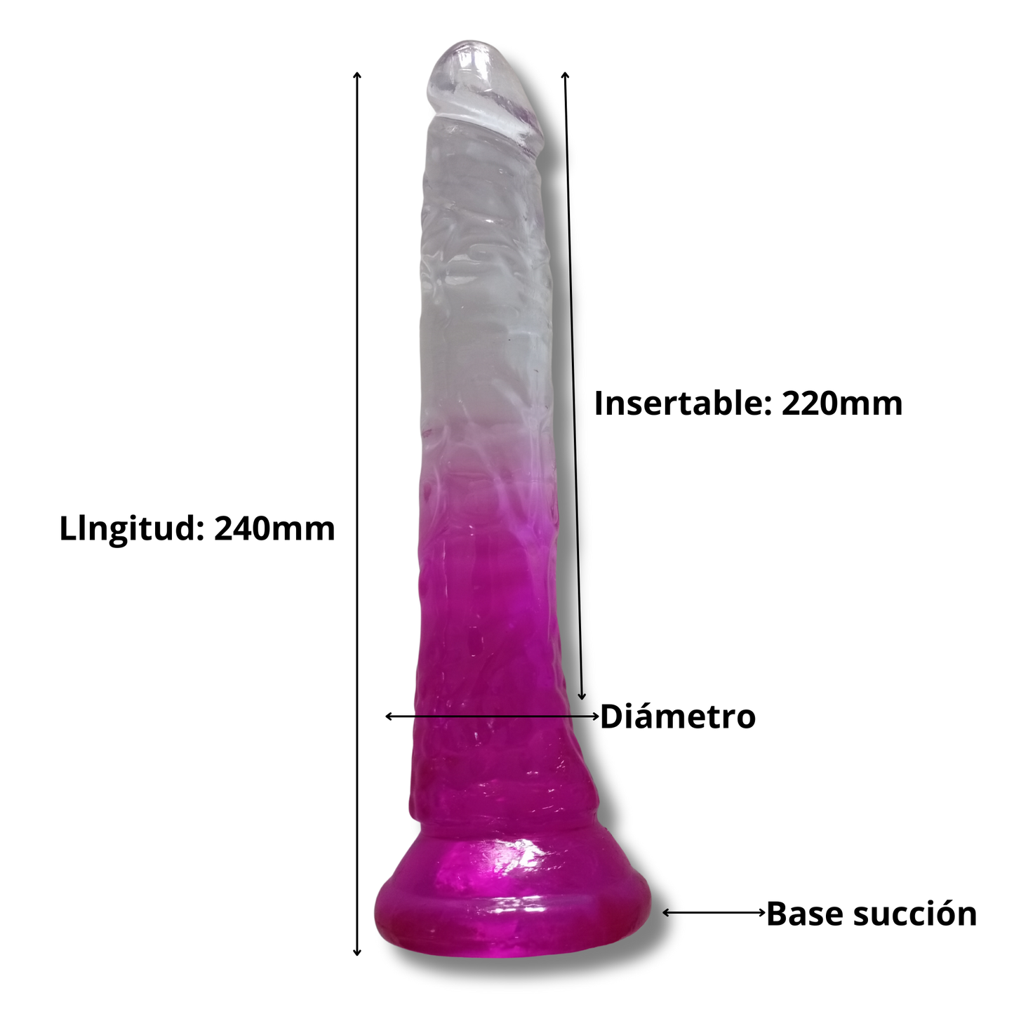 CrystalWave Flex 240 – Dildo Flexible con Succión Premium