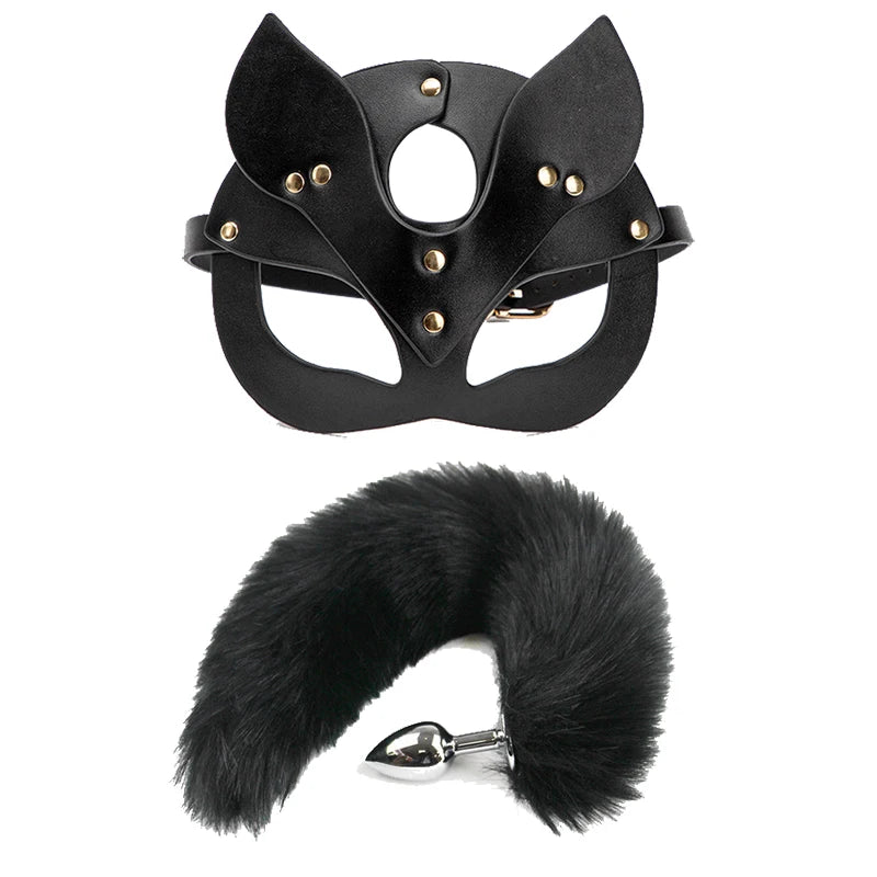 BlackWolf Deluxe: Kit BDSM de Cuero Genuino para Juegos de Dominación y Placer