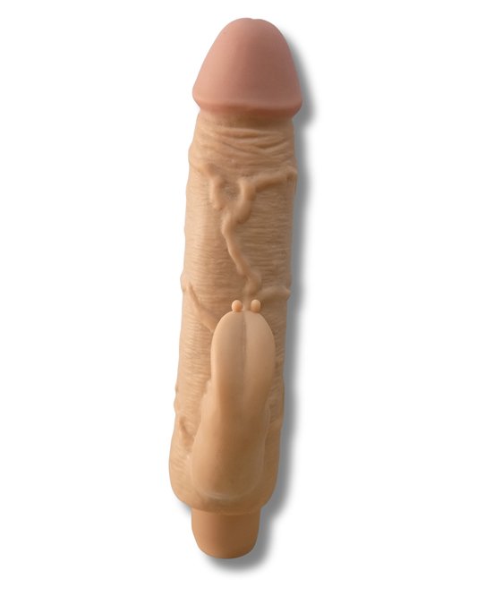 Vibrador Realista de Silicona Premium 17 cm x 5 cm con Estimulador – Potente, Flexible y Seguro | Sexshop México