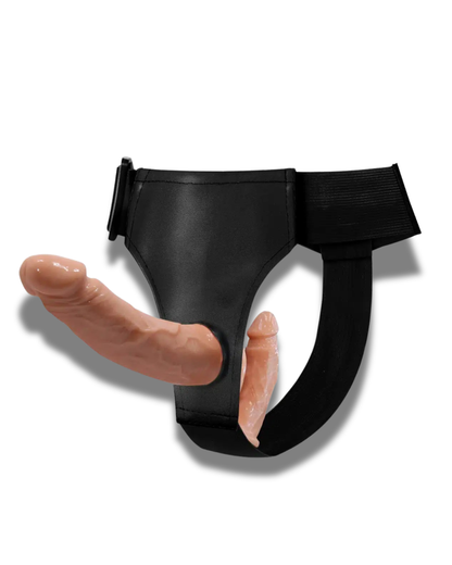 DuoVínculo SoftFit | Arnés con Doble Dildo de Silicona Premium Impermeable | Sexshop México