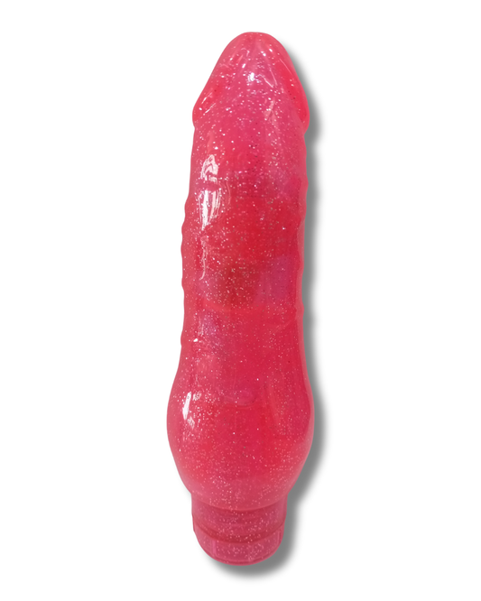 Dildo Flexible Glitter con Vibración Ajustable – Material Seguro, Waterproof y Flexible | Sexshop México