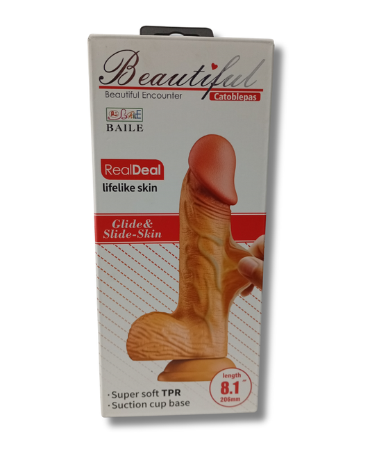 Dildo Realista Super Soft 20.6 cm con Base Succión | TPR Flexible e Impermeable | Sexshop México
