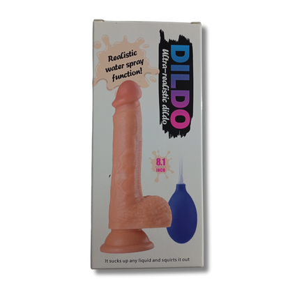 AquaPulse RealFeel 205 | Dildo Realista con Spray de Agua y Base de Succión
