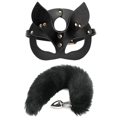 BlackWolf Deluxe: Kit BDSM de Cuero Genuino para Juegos de Dominación y Placer