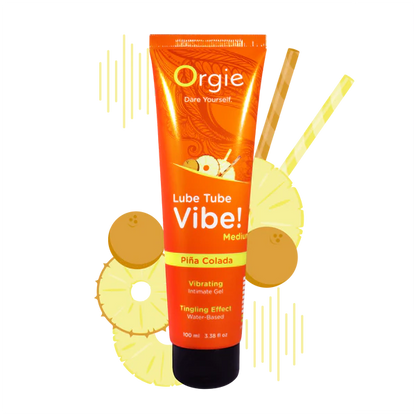 Lube Tube Vibe Piña Colada – Gel Íntimo Besable con Efecto Cosquilleante Tropical Nivel 2