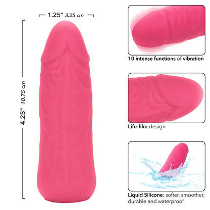 Mini Vibrador de Silicona Líquida Rosa 10 Funciones – Discreto, Potente y Recargable