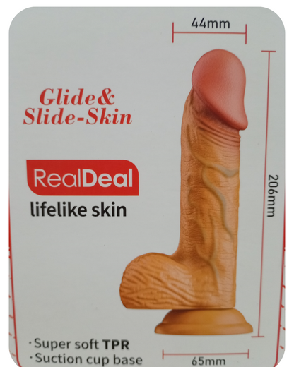 Dildo Realista Super Soft 20.6 cm con Base Succión | TPR Flexible e Impermeable | Sexshop México